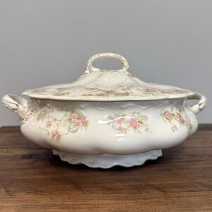 Vintage Johnson Bros England Floral Ceramic Soup Tureen